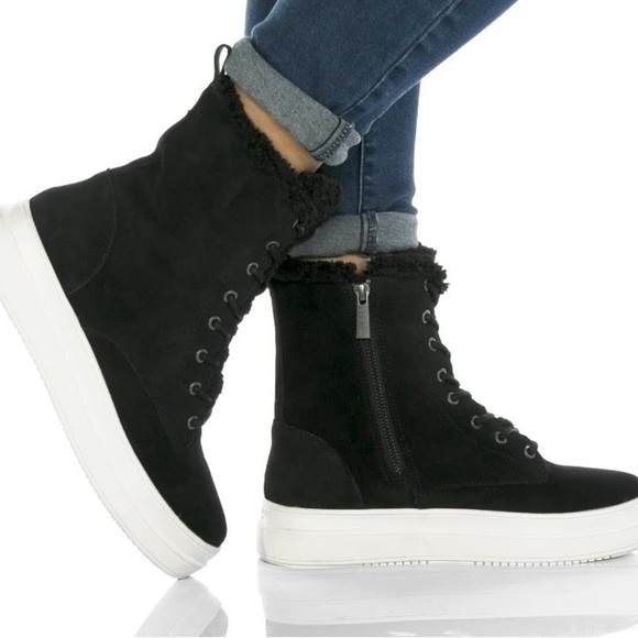 J/SLIDES Torrie Waterproof Lace Up Boot In Black Sz 6 - Picture 1 of 8